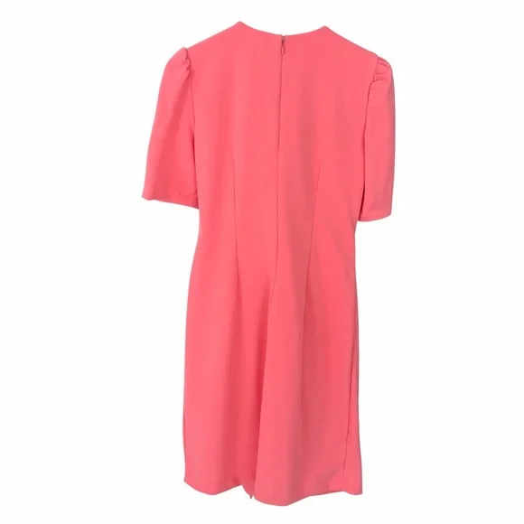 DKNY Blush Coral Pink Faux Wrap Midi Dress Sz 8 - Picture 6 of 8